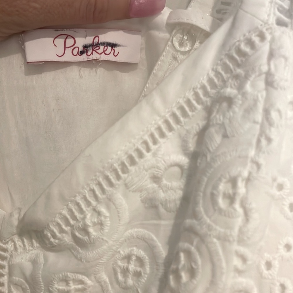 Parker Genevieve Long Eyelet Dress - Ivory - Picture 4 of 9